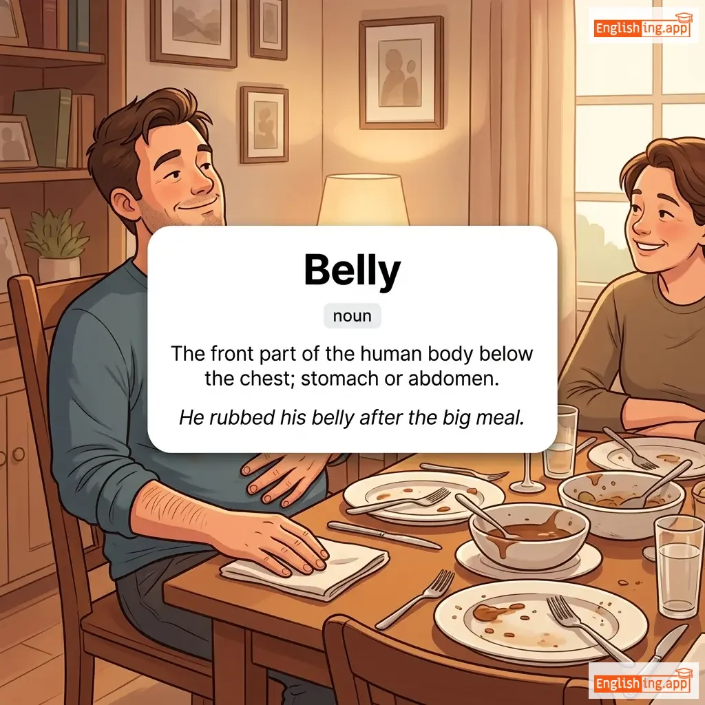 Belly definition card — visual illustration of the meaning