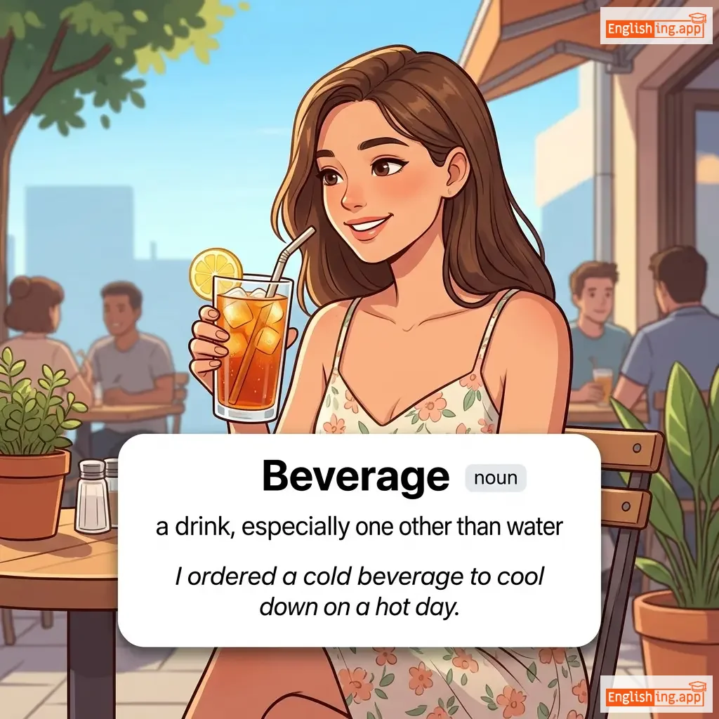 Beverage definition card — visual illustration of the meaning