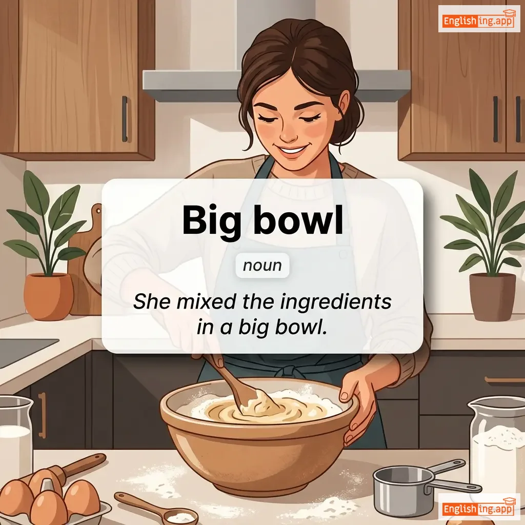 Big bowl definition card — visual illustration of the meaning