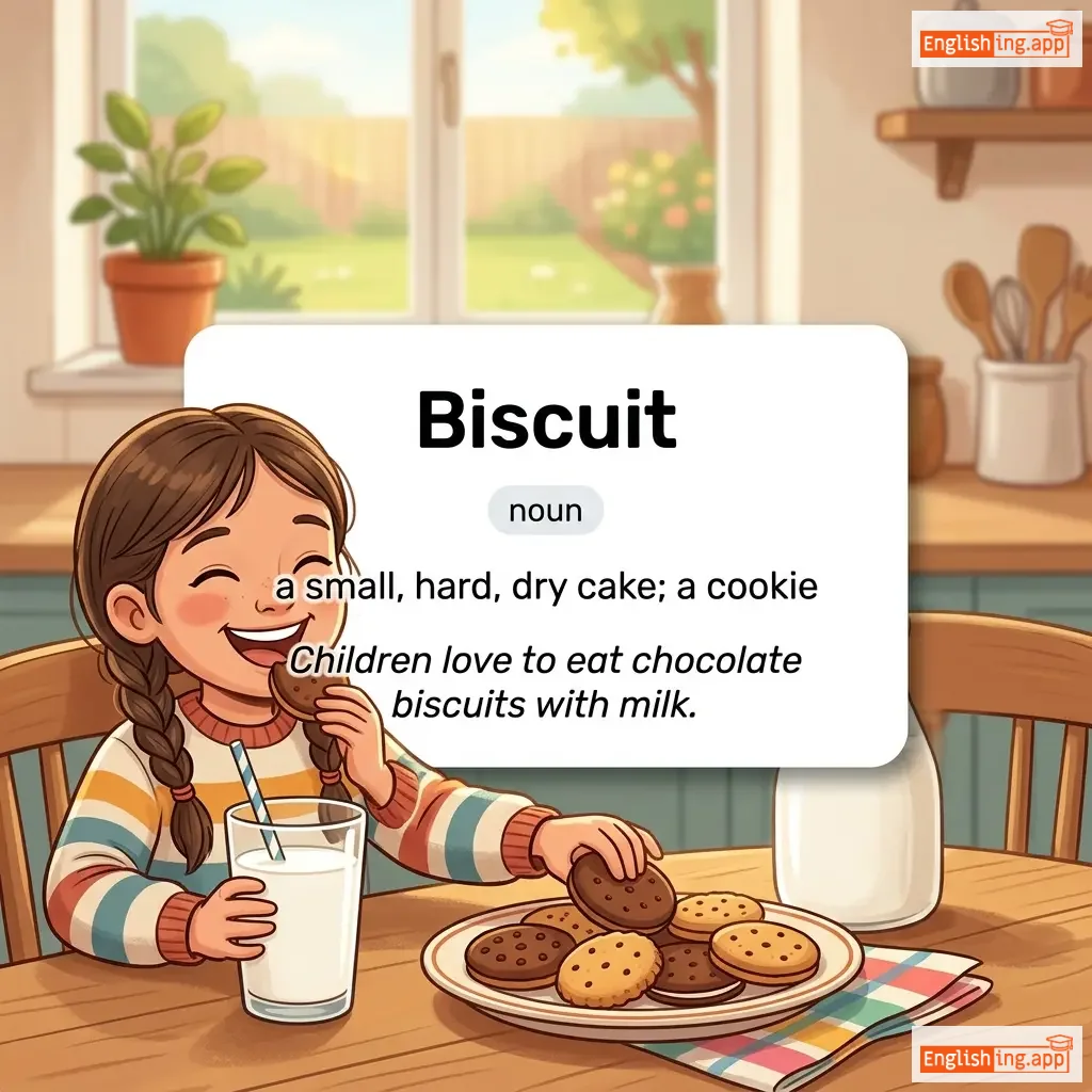Biscuit definition card — visual illustration of the meaning