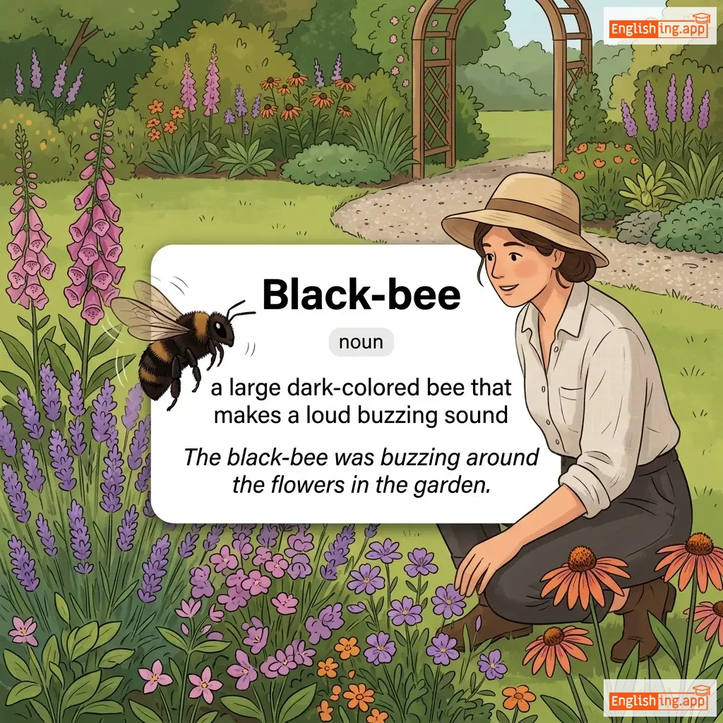 Black-bee definition card — visual illustration of the meaning