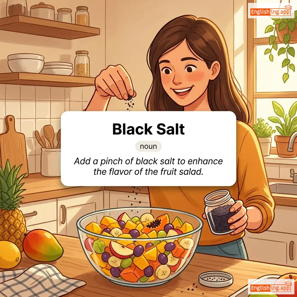 Black Salt definition card — visual illustration of the meaning
