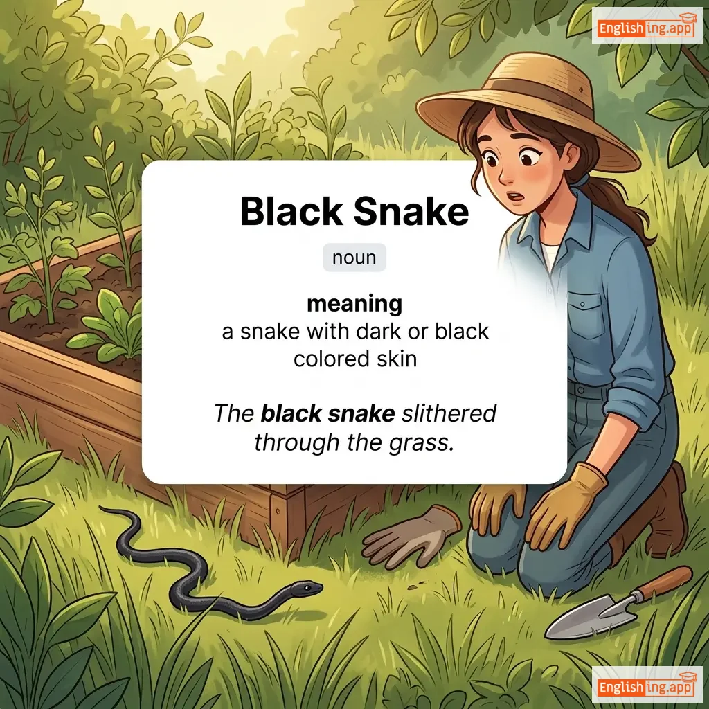 Black Snake definition card — visual illustration of the meaning