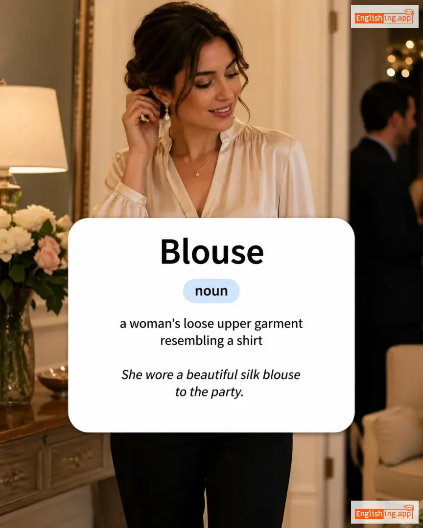 Blouse definition card — visual illustration of the meaning
