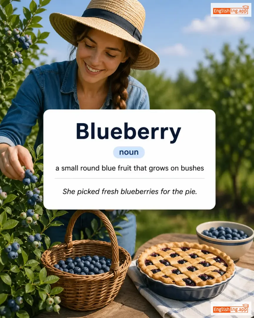 Blueberry definition card — visual illustration of the meaning