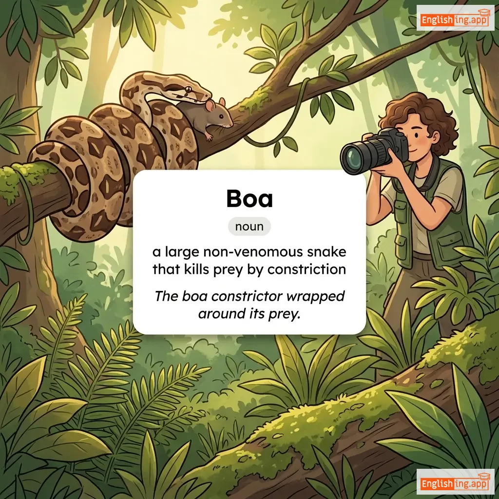 Boa definition card — visual illustration of the meaning
