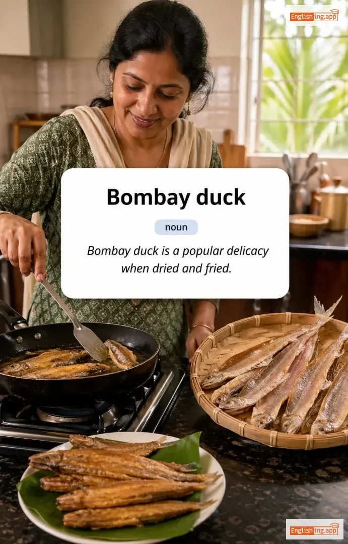 Bombay duck definition card — visual illustration of the meaning