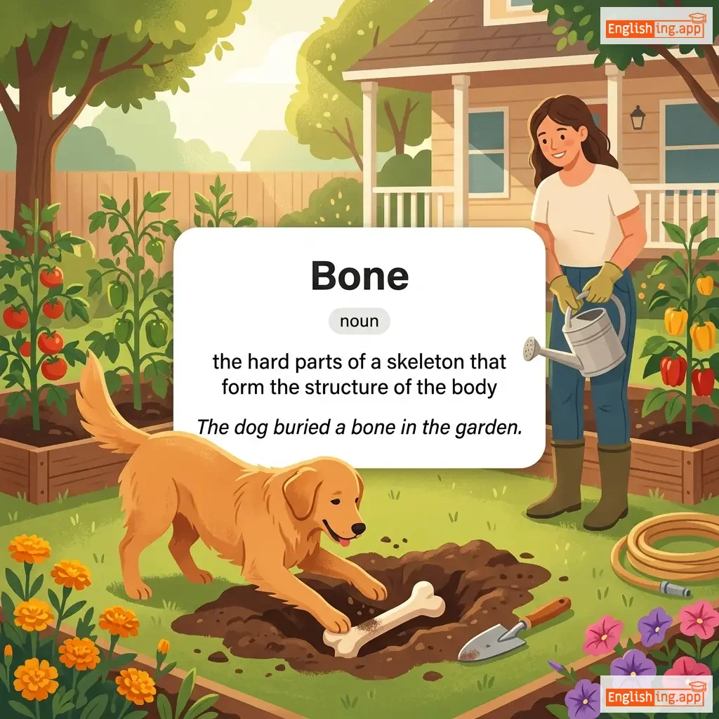 Bone definition card — visual illustration of the meaning