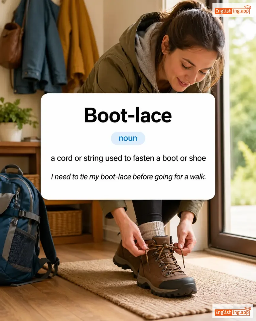 Boot-lace definition card — visual illustration of the meaning