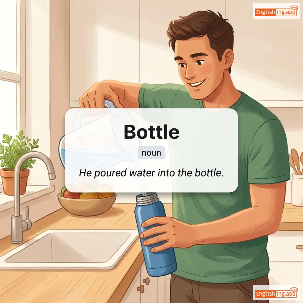 Bottle definition card — visual illustration of the meaning