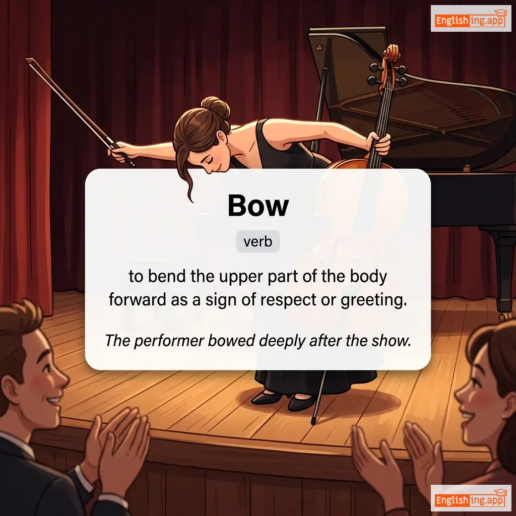 Bow definition card — visual illustration of the meaning