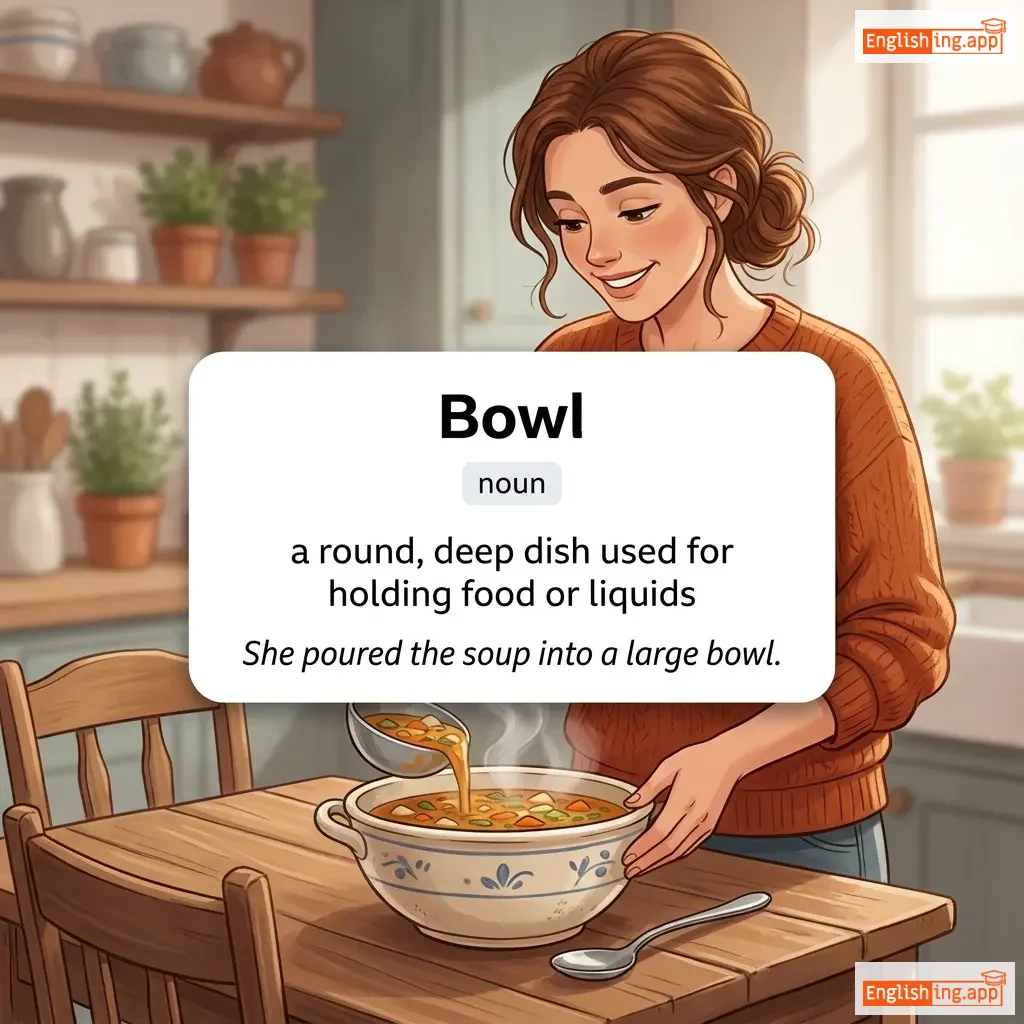 Bowl definition card — visual illustration of the meaning
