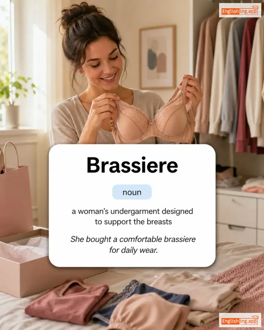 Brassiere definition card — visual illustration of the meaning