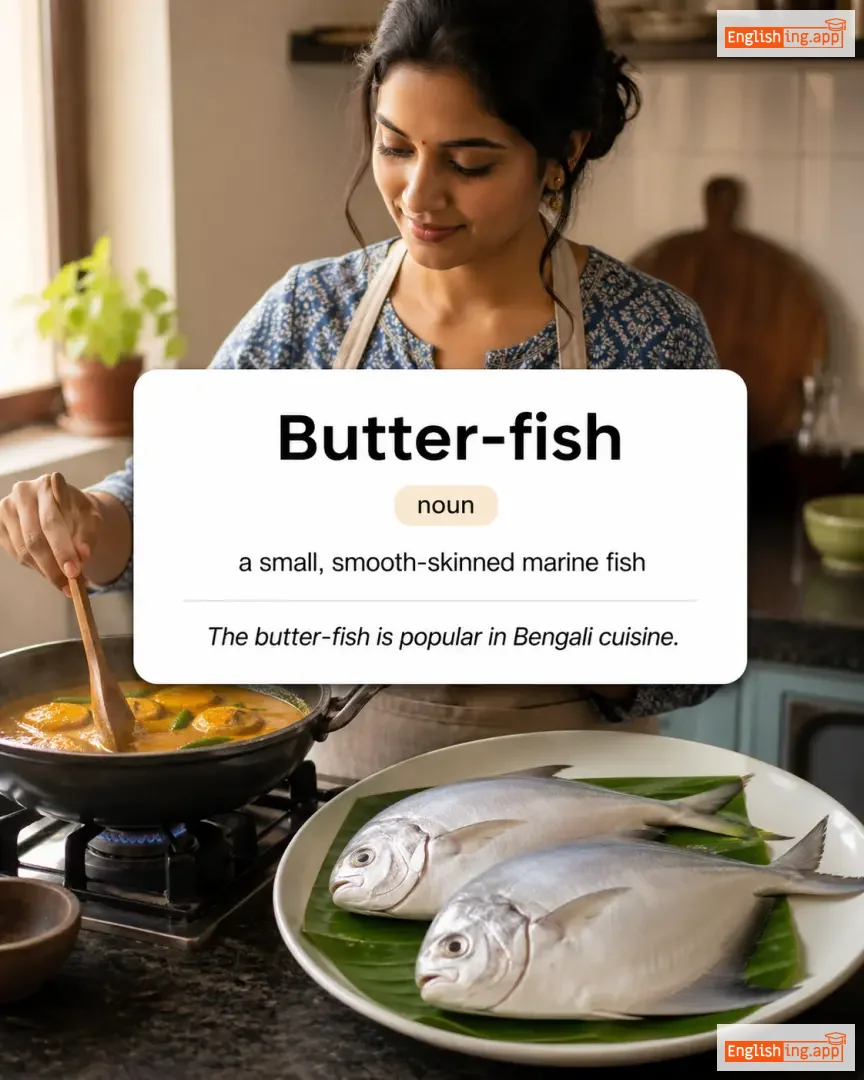 Butter-fish definition card — visual illustration of the meaning