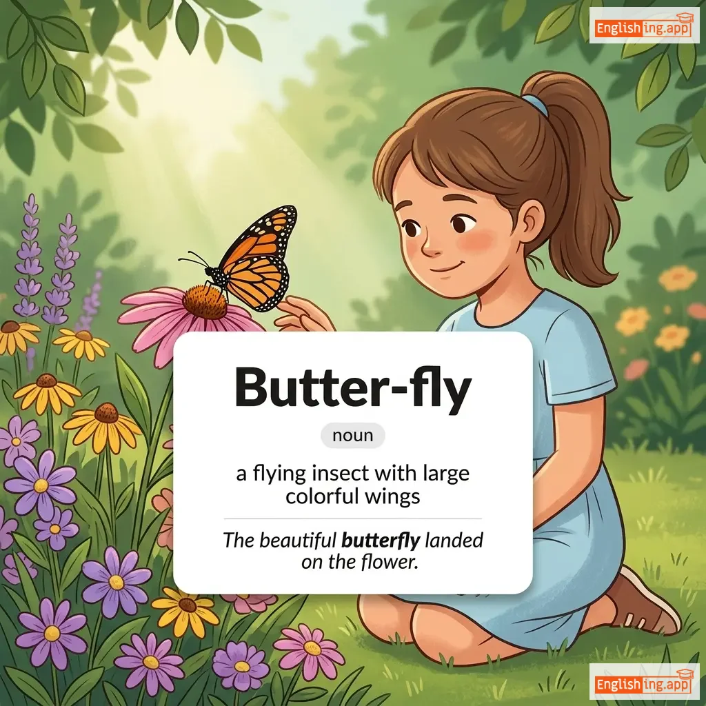 Butter-fly definition card — visual illustration of the meaning