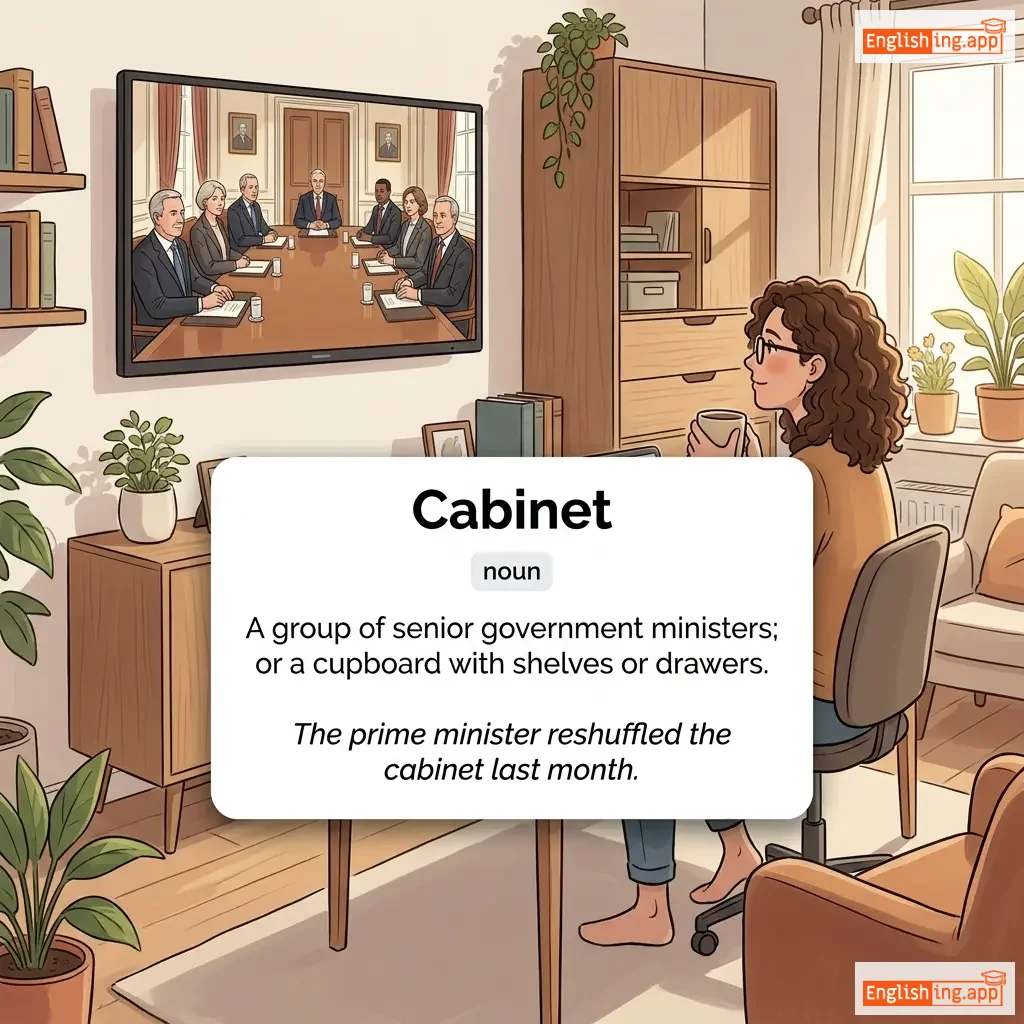 Cabinet definition card — visual illustration of the meaning
