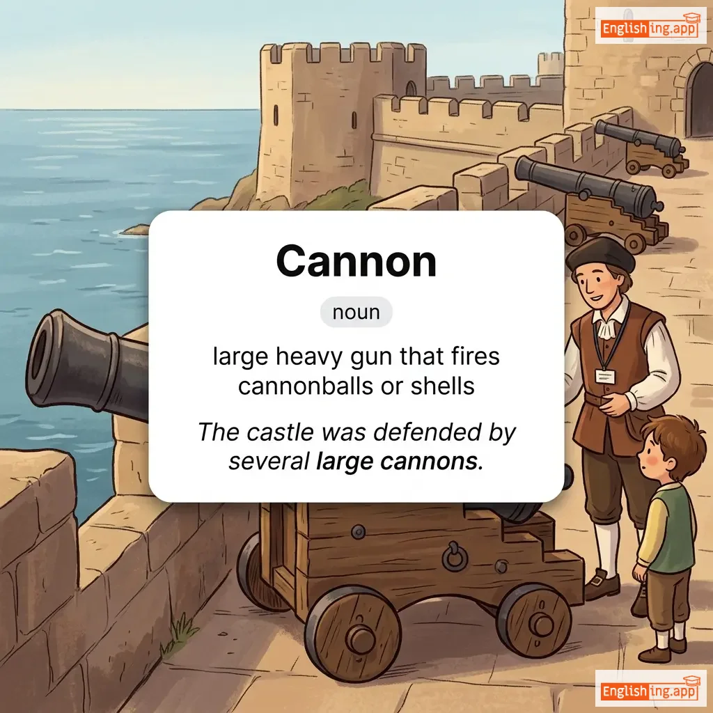 Cannon definition card — visual illustration of the meaning