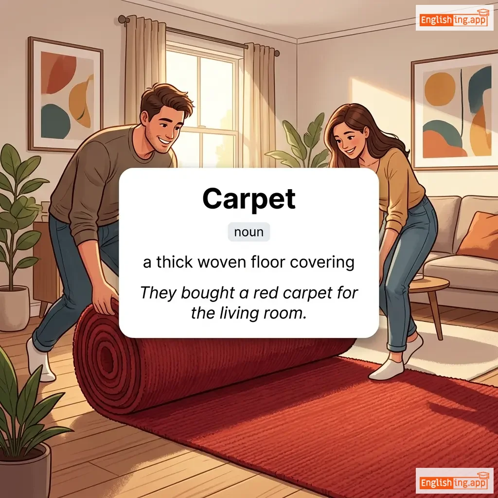 Carpet definition card — visual illustration of the meaning