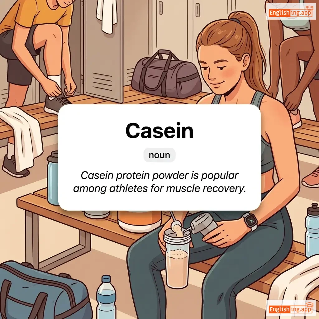 Casein definition card — visual illustration of the meaning
