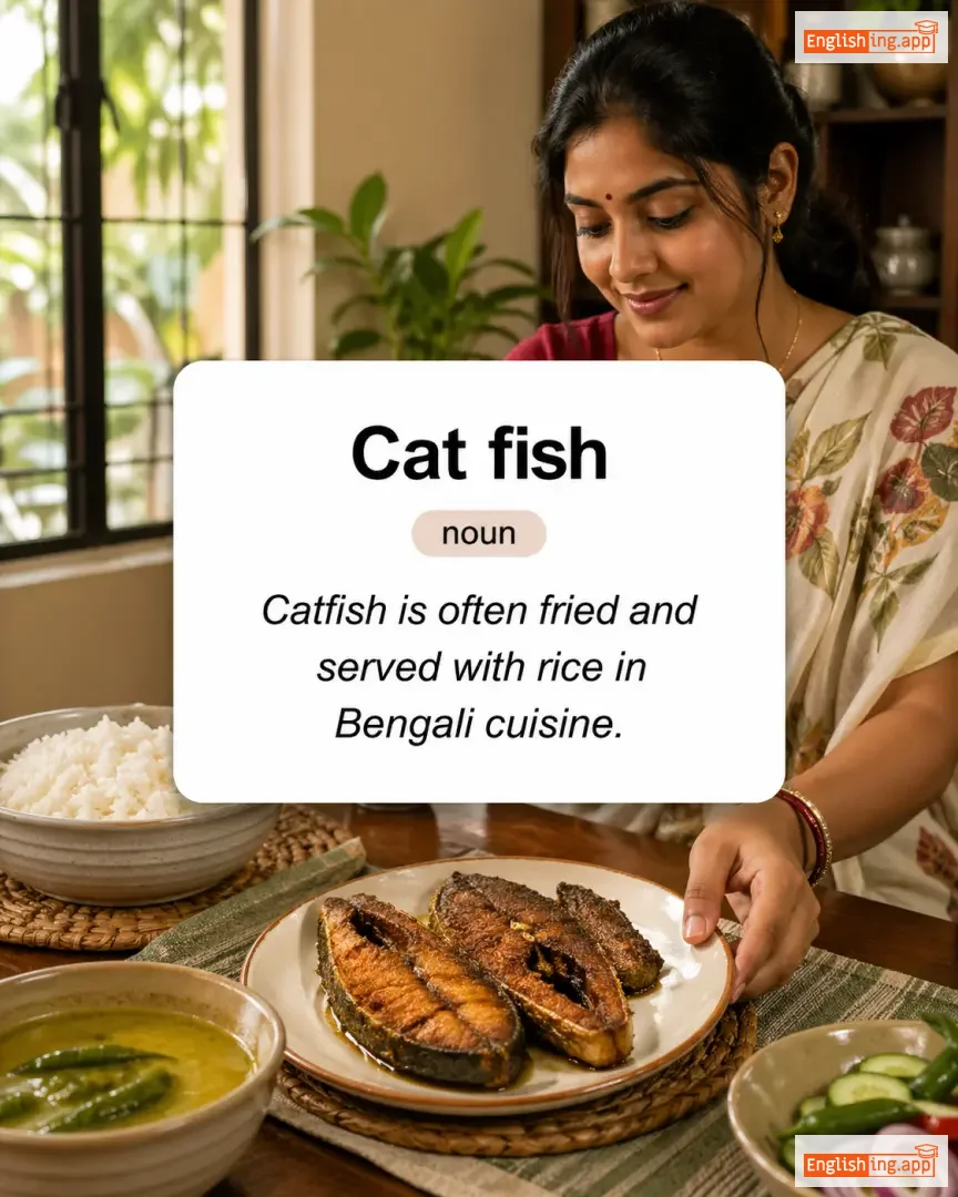 Cat fish definition card — visual illustration of the meaning