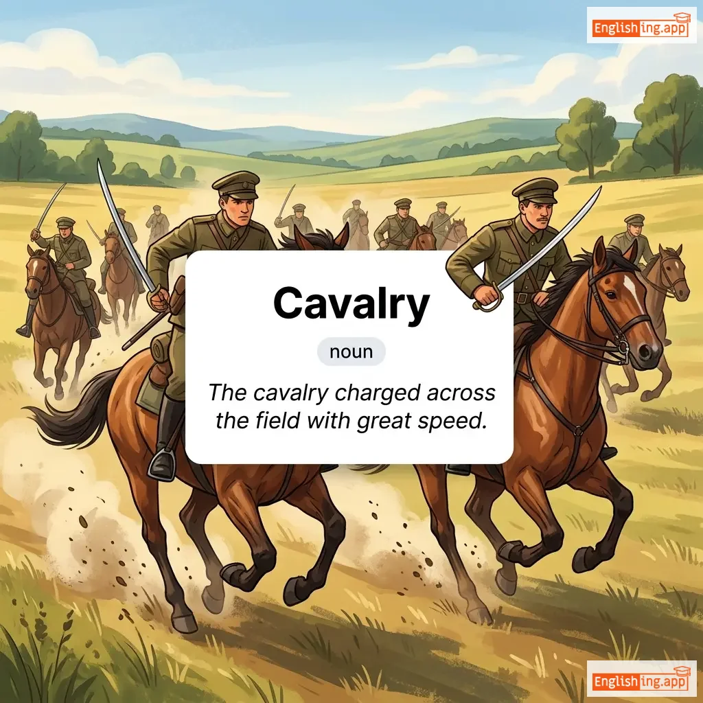 Cavalry definition card — visual illustration of the meaning