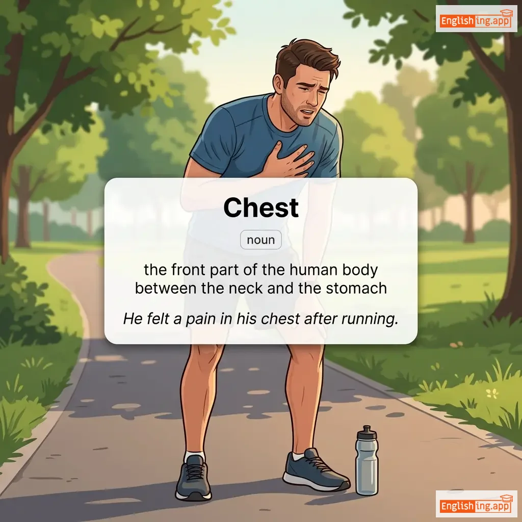 Chest definition card — visual illustration of the meaning