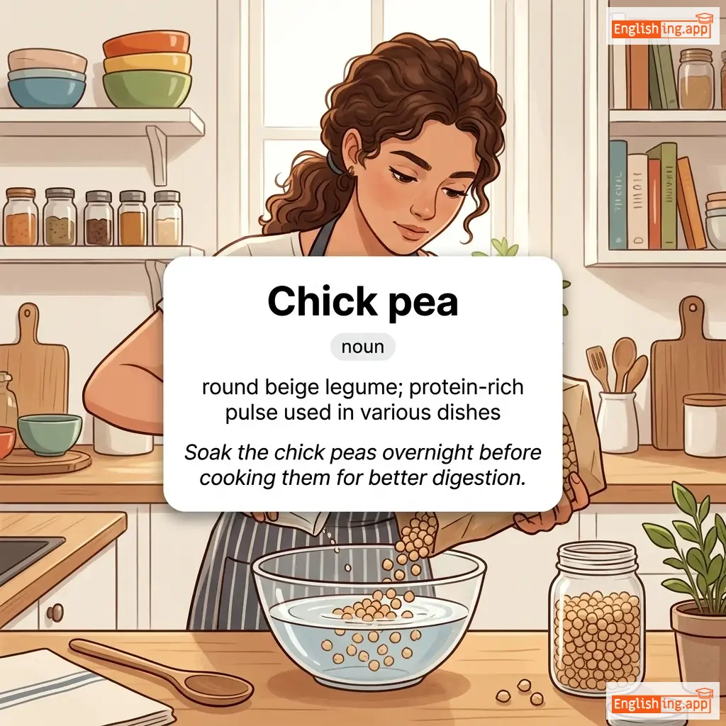 Chick pea definition card — visual illustration of the meaning