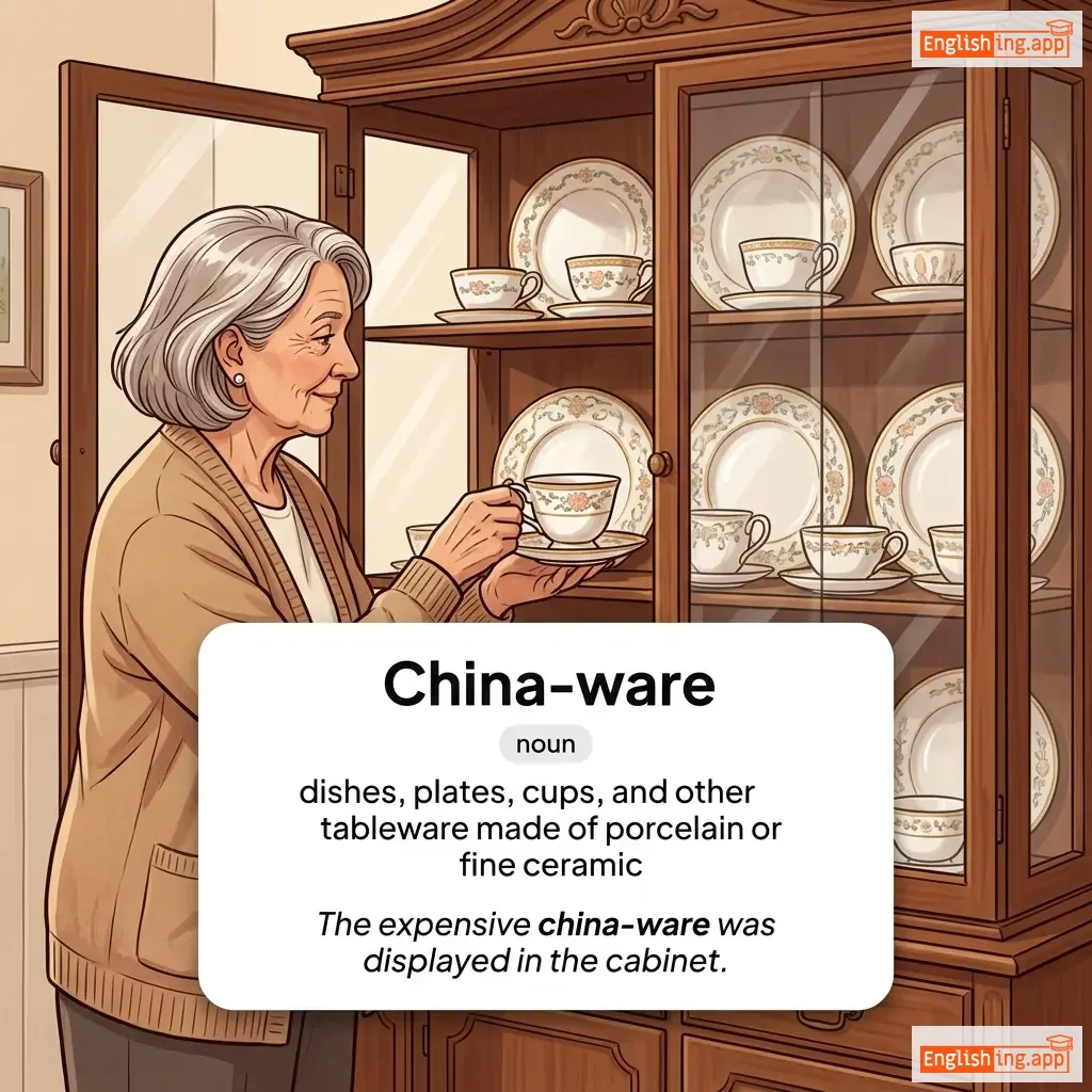 China-ware definition card — visual illustration of the meaning
