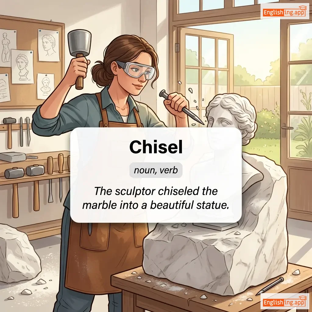 Chisel definition card — visual illustration of the meaning
