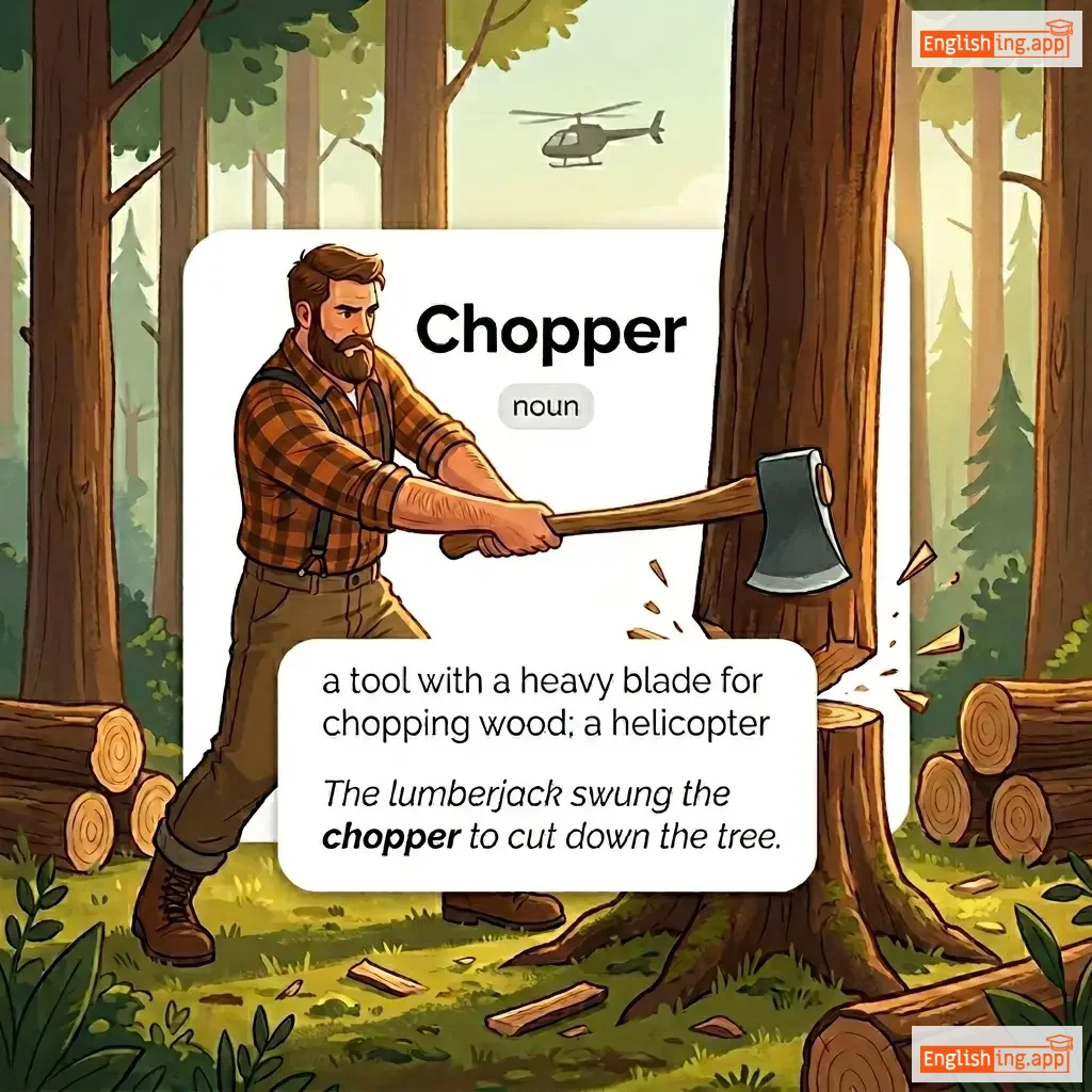 Chopper definition card — visual illustration of the meaning