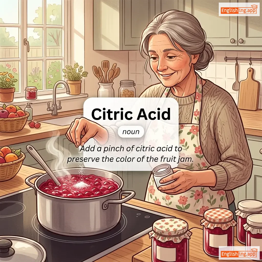 Citric Acid definition card — visual illustration of the meaning