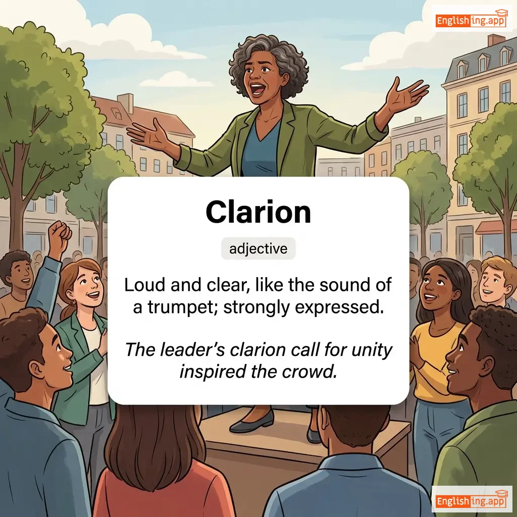 Clarion definition card — visual illustration of the meaning