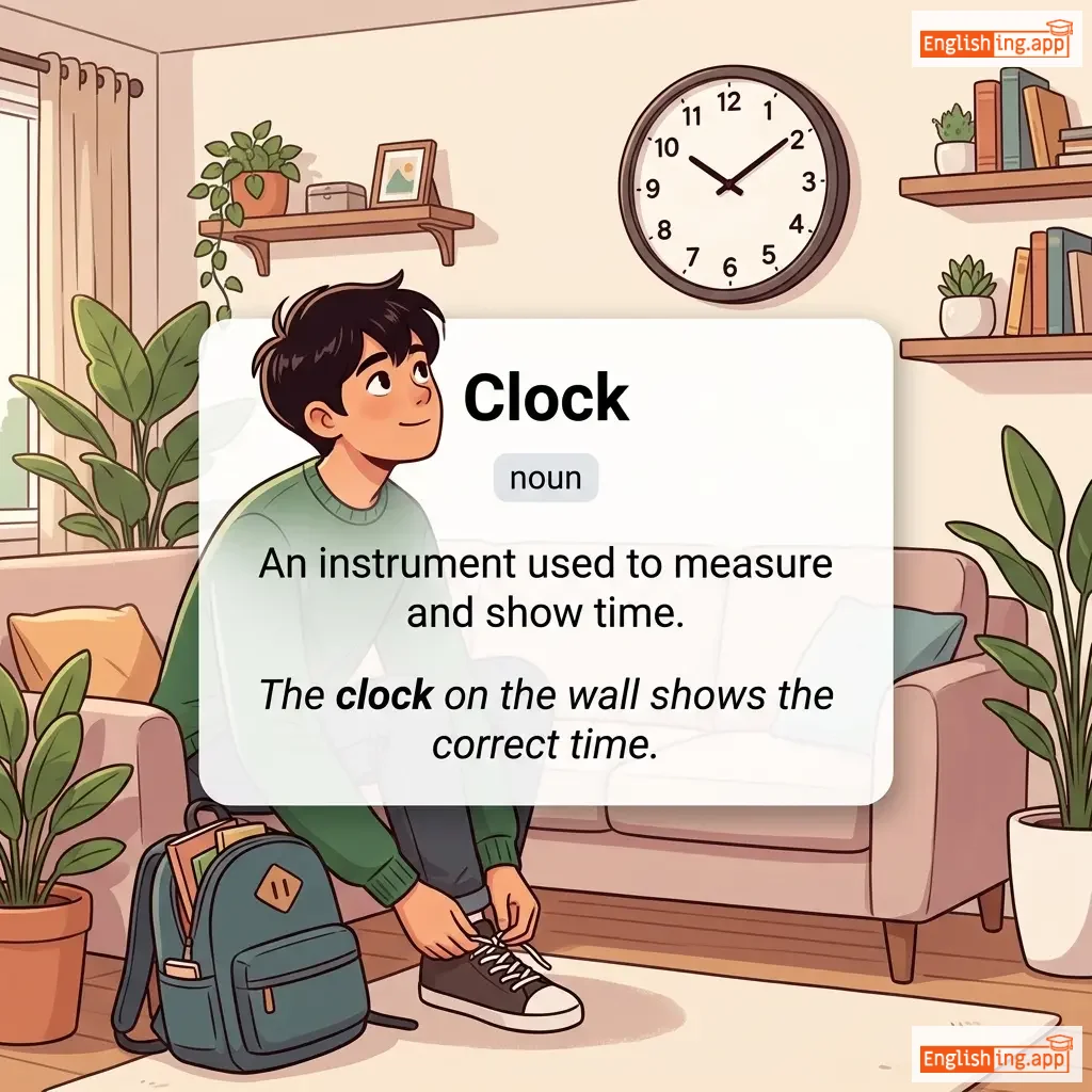 Clock definition card — visual illustration of the meaning