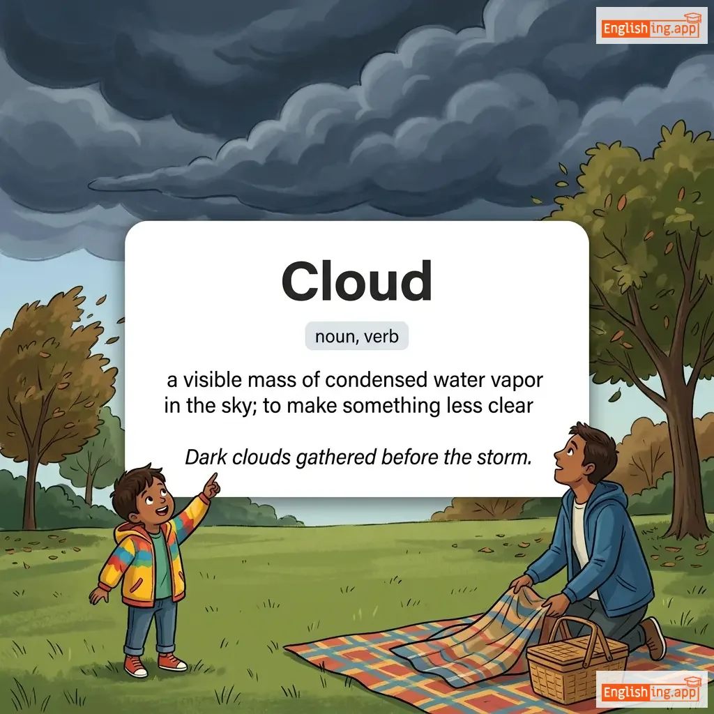 Cloud definition card — visual illustration of the meaning