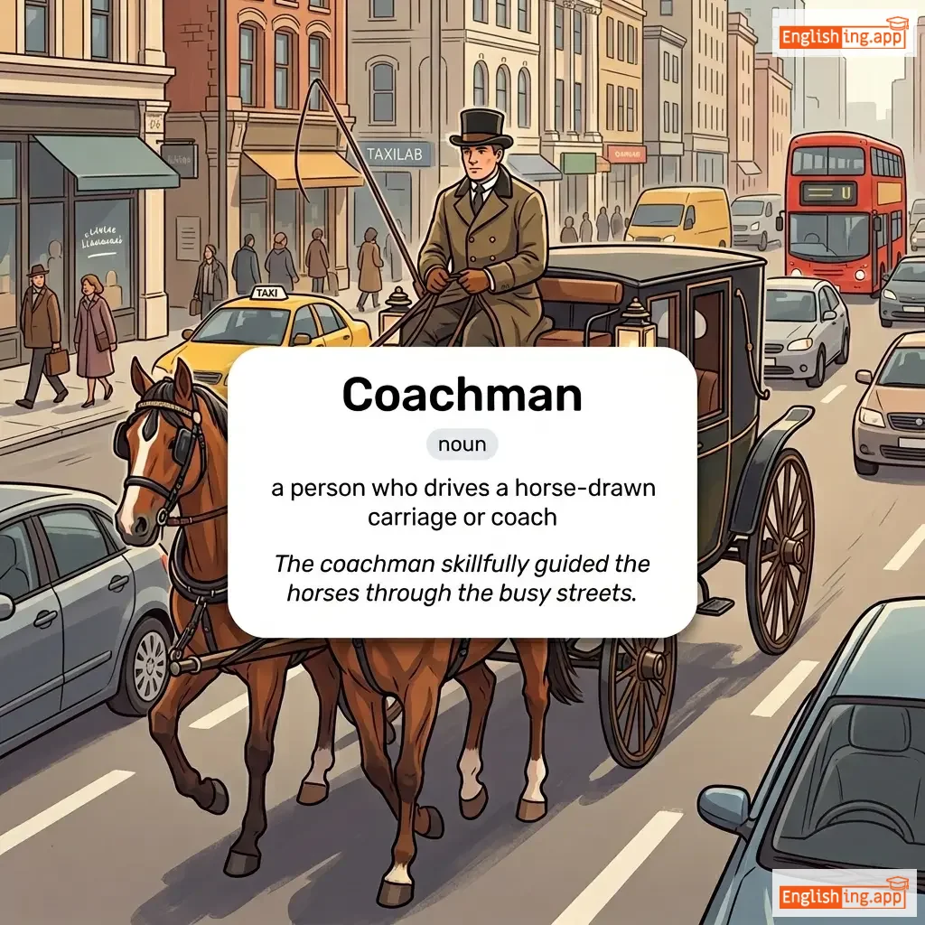 Coachman definition card — visual illustration of the meaning