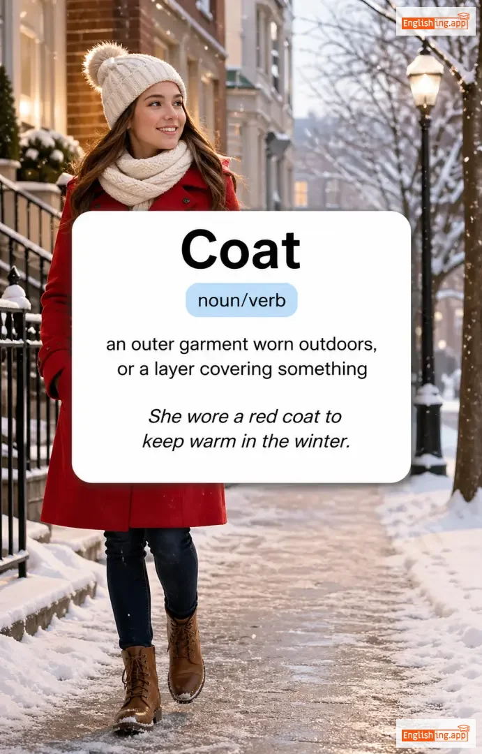 Coat definition card — visual illustration of the meaning