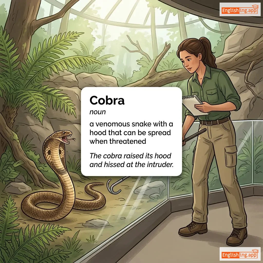 Cobra definition card — visual illustration of the meaning