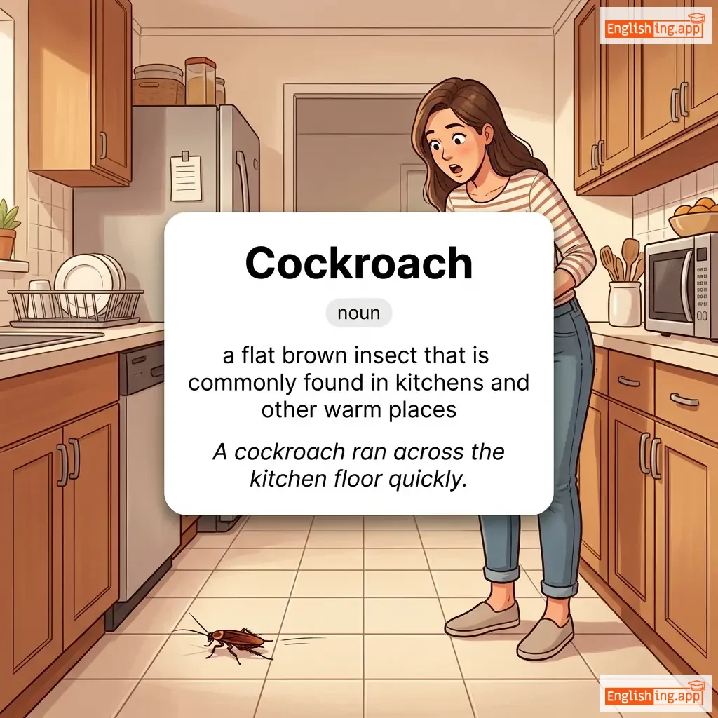 Cockroach definition card — visual illustration of the meaning