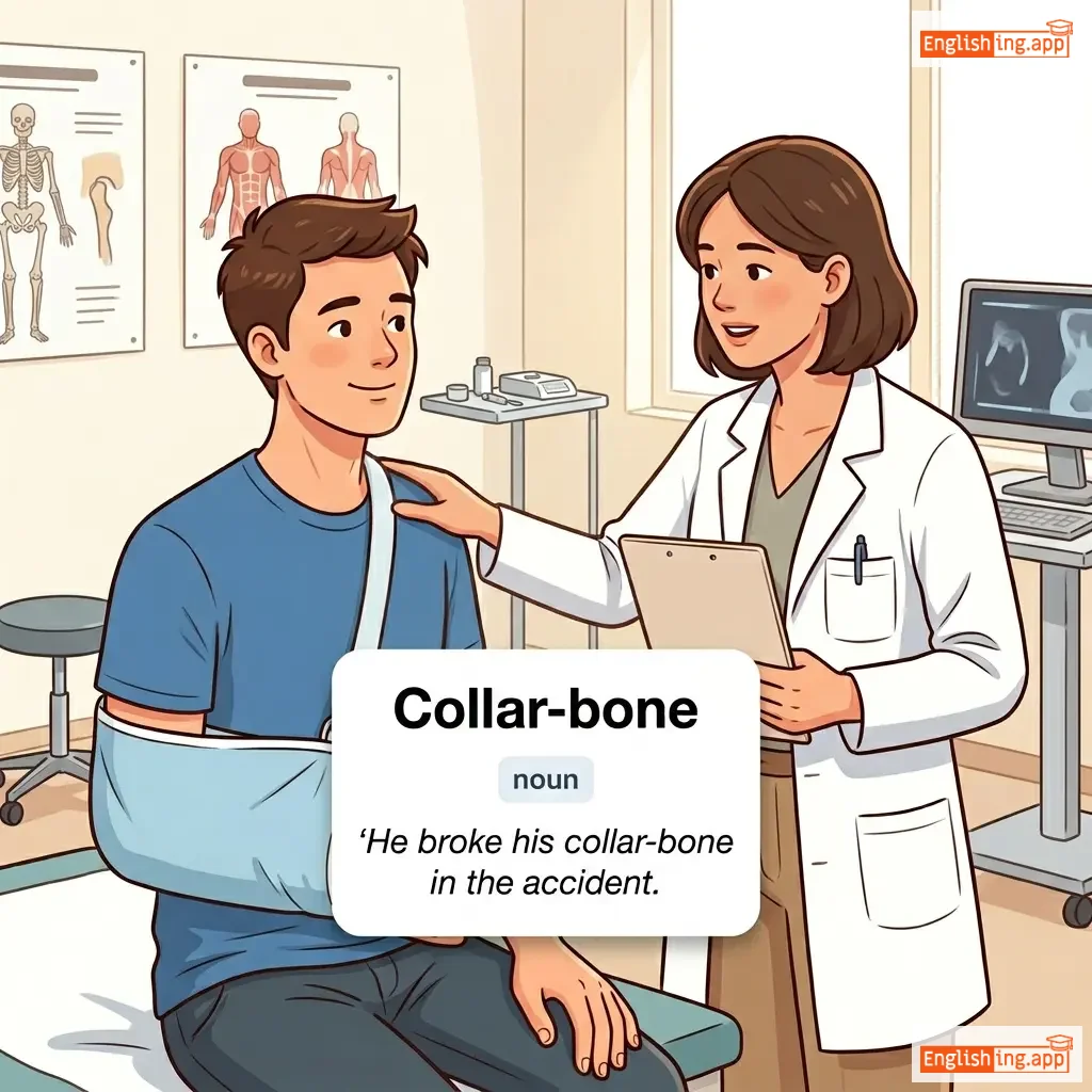 Collar-bone definition card — visual illustration of the meaning