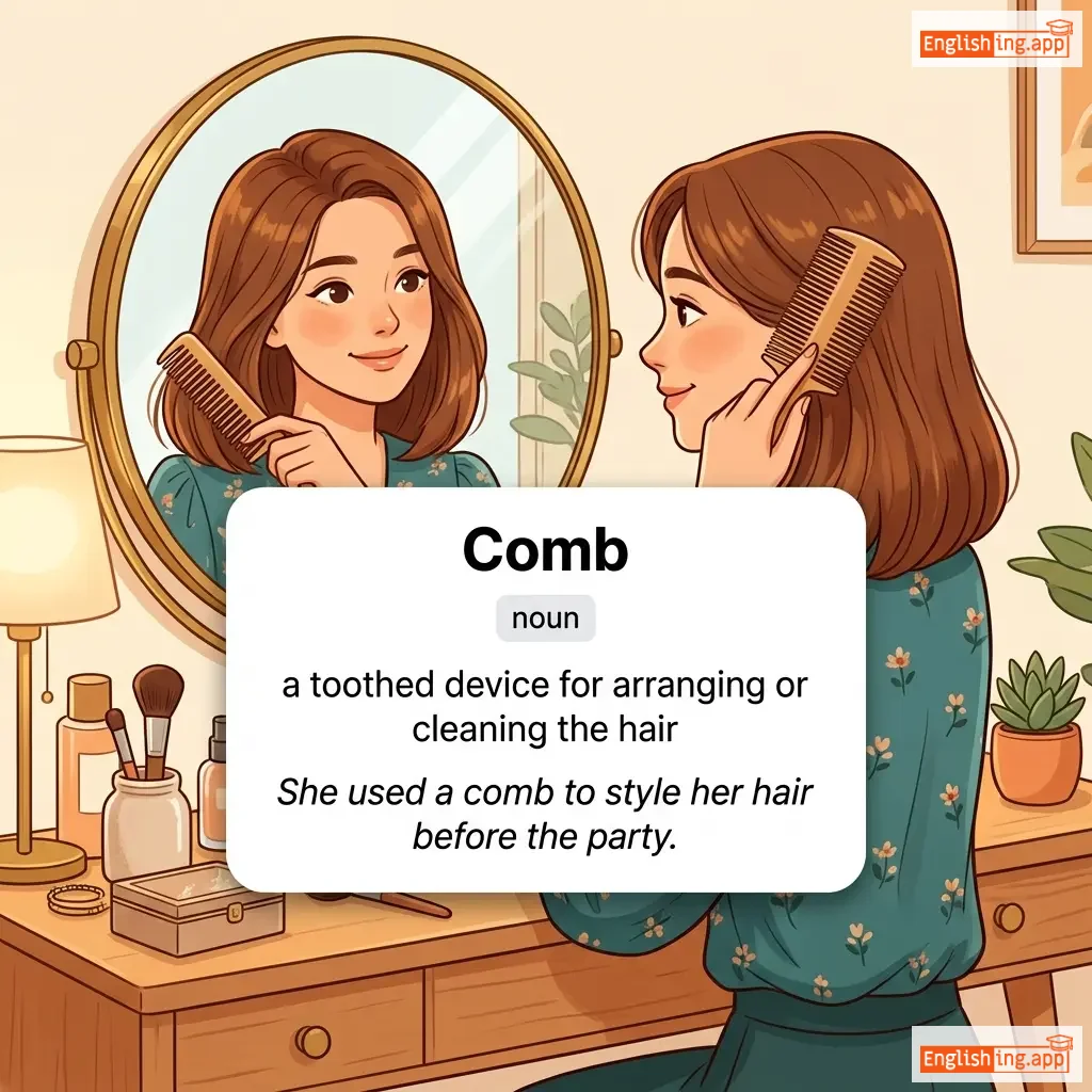 Comb definition card — visual illustration of the meaning