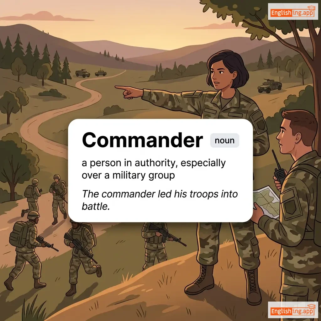 Commander definition card — visual illustration of the meaning