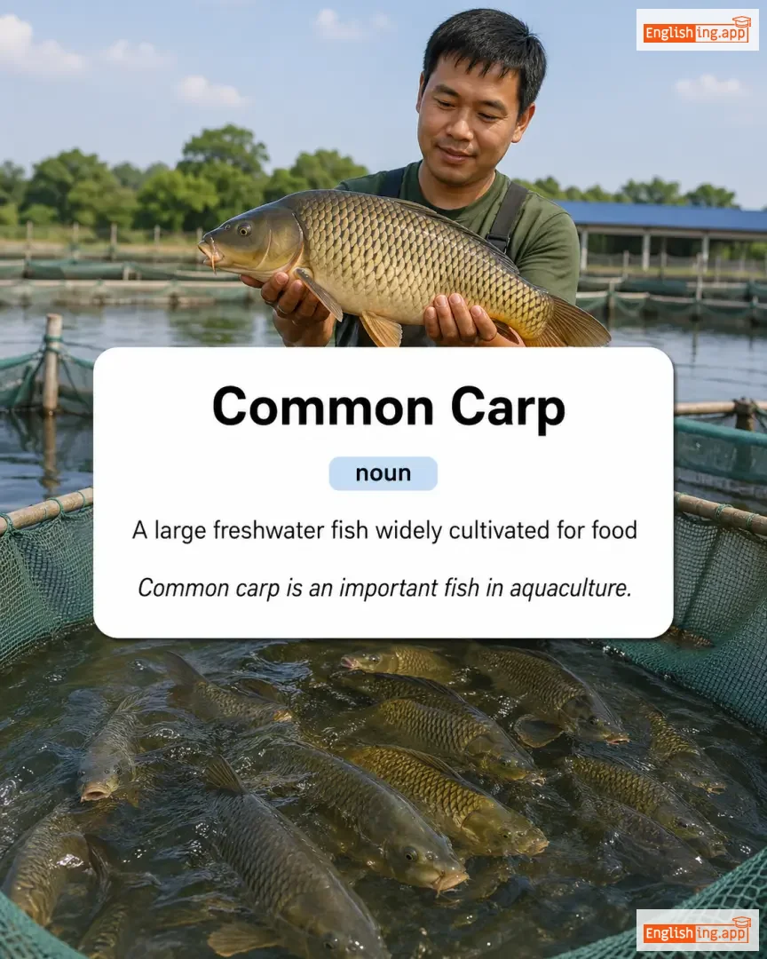 Common Carp definition card — visual illustration of the meaning
