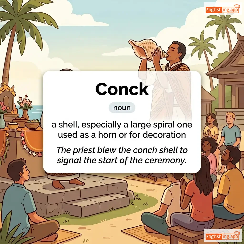 Conck definition card — visual illustration of the meaning