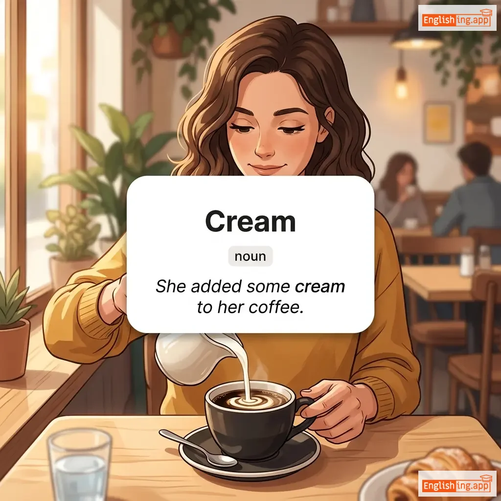 Cream definition card — visual illustration of the meaning