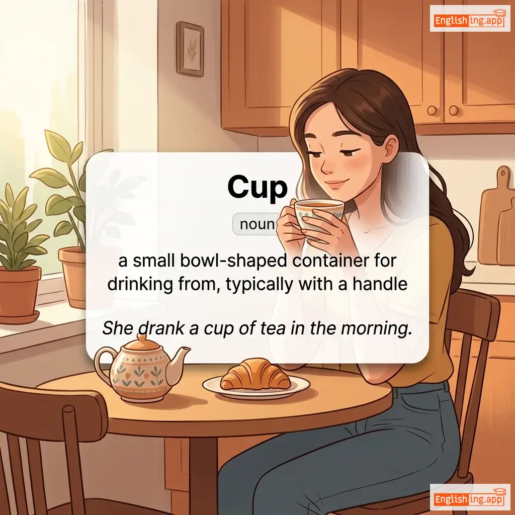Cup definition card — visual illustration of the meaning