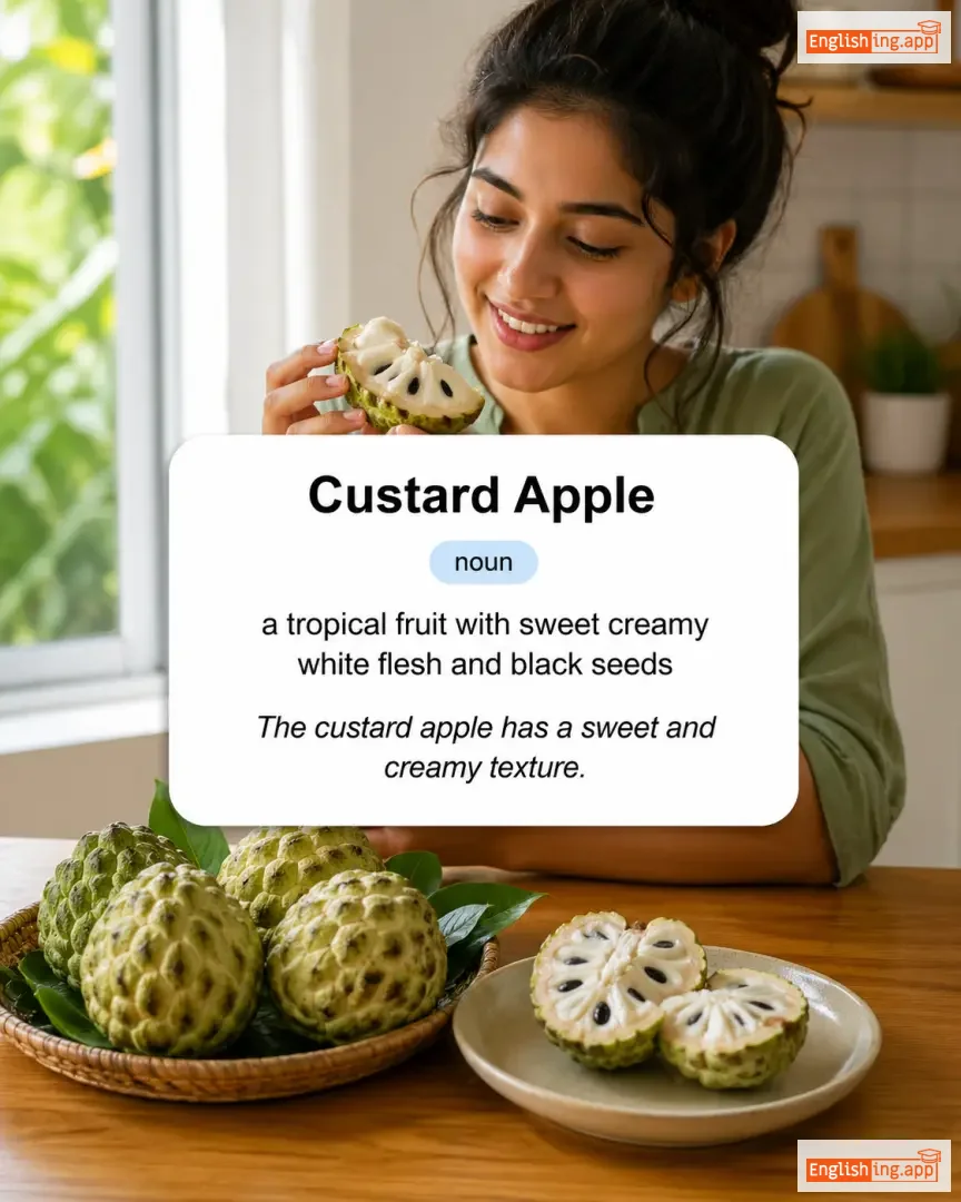 Custard Apple definition card — visual illustration of the meaning