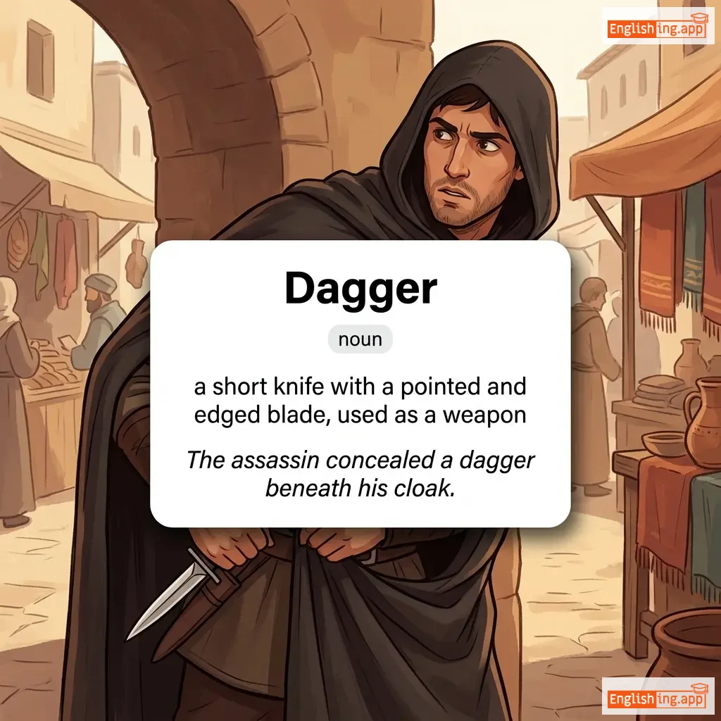Dagger definition card — visual illustration of the meaning