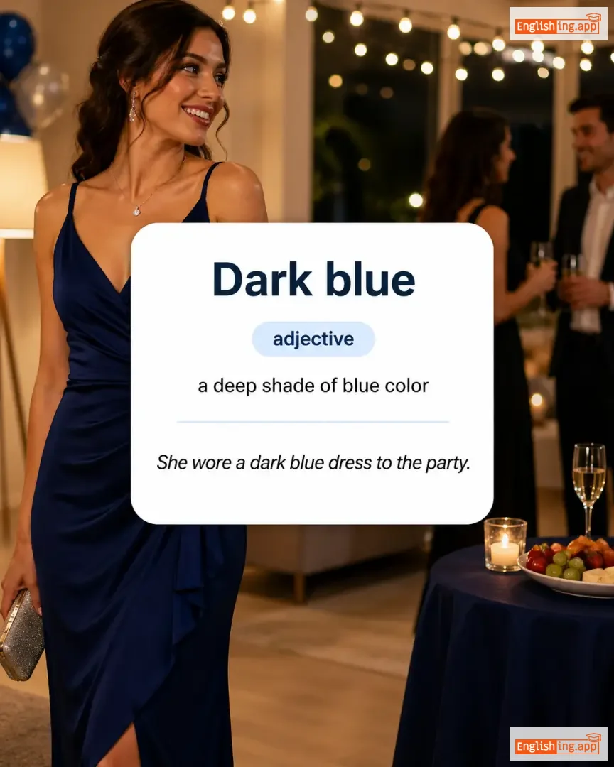 Dark blue definition card — visual illustration of the meaning