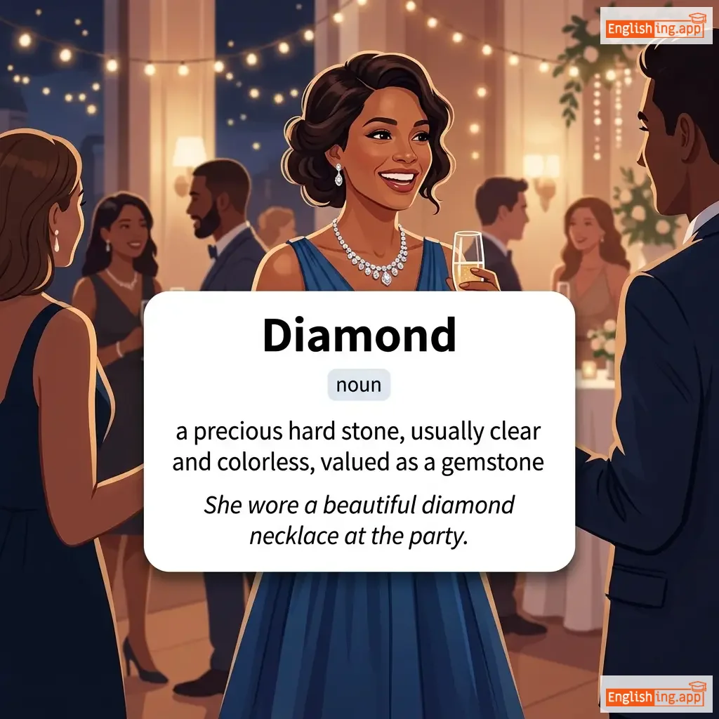 Diamond definition card — visual illustration of the meaning