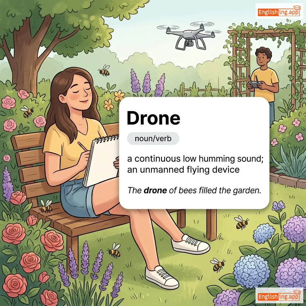Drone definition card — visual illustration of the meaning